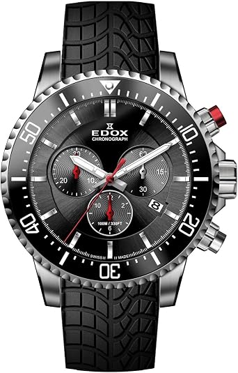 Edox Orologio al quarzo da uomo Edox Chronorally S 44 mm con cinturino in  gomma 10227 TINCA NIN : Amazon.it: Orologi