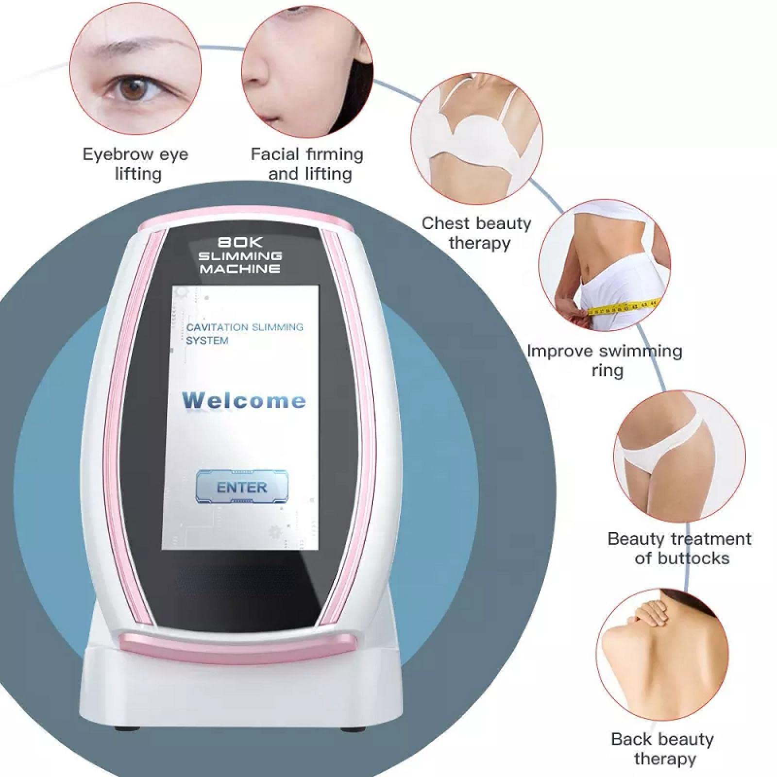 Dispositivo Dimagrante 80K Cavitazione Corpo Dimagrante Modellatrice RF 6 in 1 Massaggio Antirughe Strumento per rassodare la Pelle Strumento per la Cellulite Oro (Oro)
