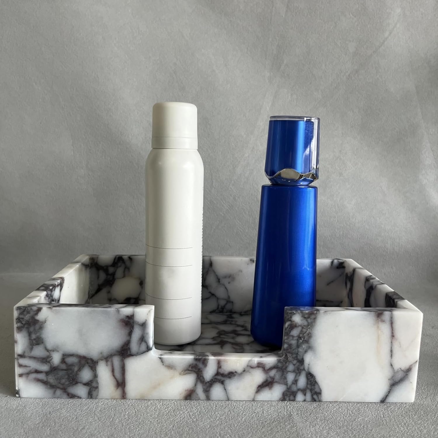 Natural Travertine Napkin Holder 9.8"x5.7"x2.4", Rectangle Guest Towel Dispenser for Bathroom Kitchen (Calacatta Purple) - Image 6