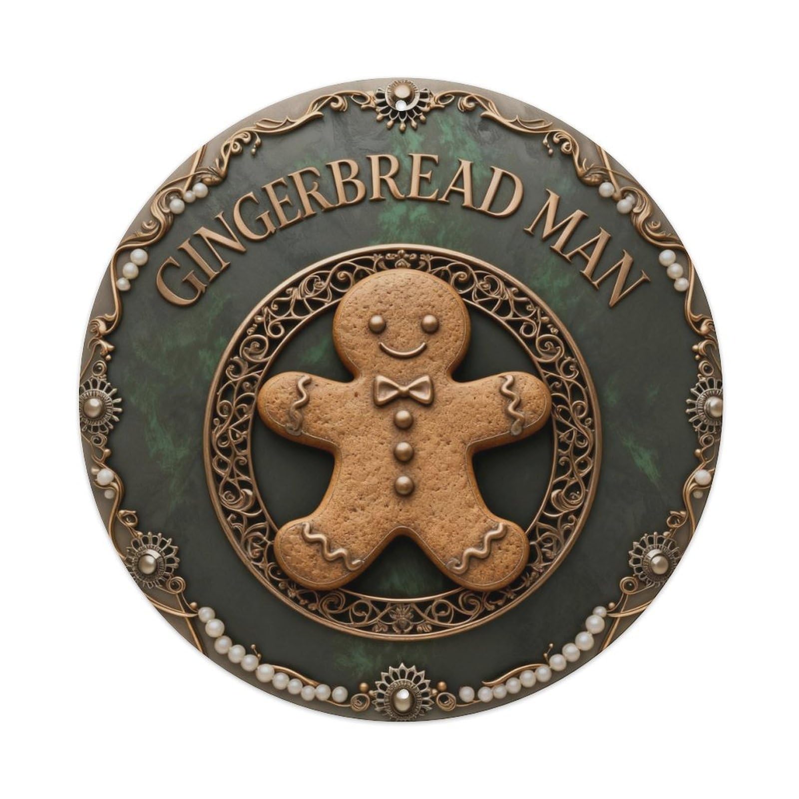 Gingerbread Man Christmas Plaque Metal Tin Sign Plaque