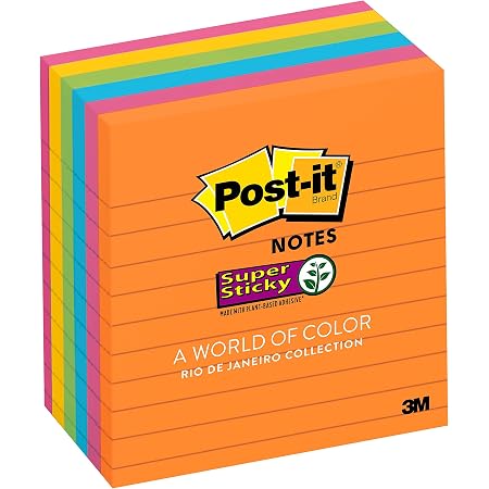 Amazon Com Post It Super Sticky Notes 3x3 In 24 Pads 2x The Sticking Power Rio De Janeiro Collection Bright Colors Orange Pink Blue Green Recyclable 654 24ssau Cp Telephone Message Pads Office
