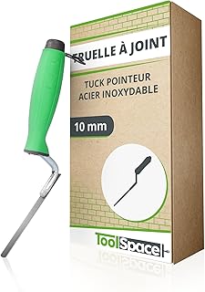 Truelle à Joints 10mm - Truelle en Acier Inoxydable pour Joints et mortier, Poignée Ergonomique, pour Les travaux de rénovation et de maçonnerie, pour la Construction, la réparation