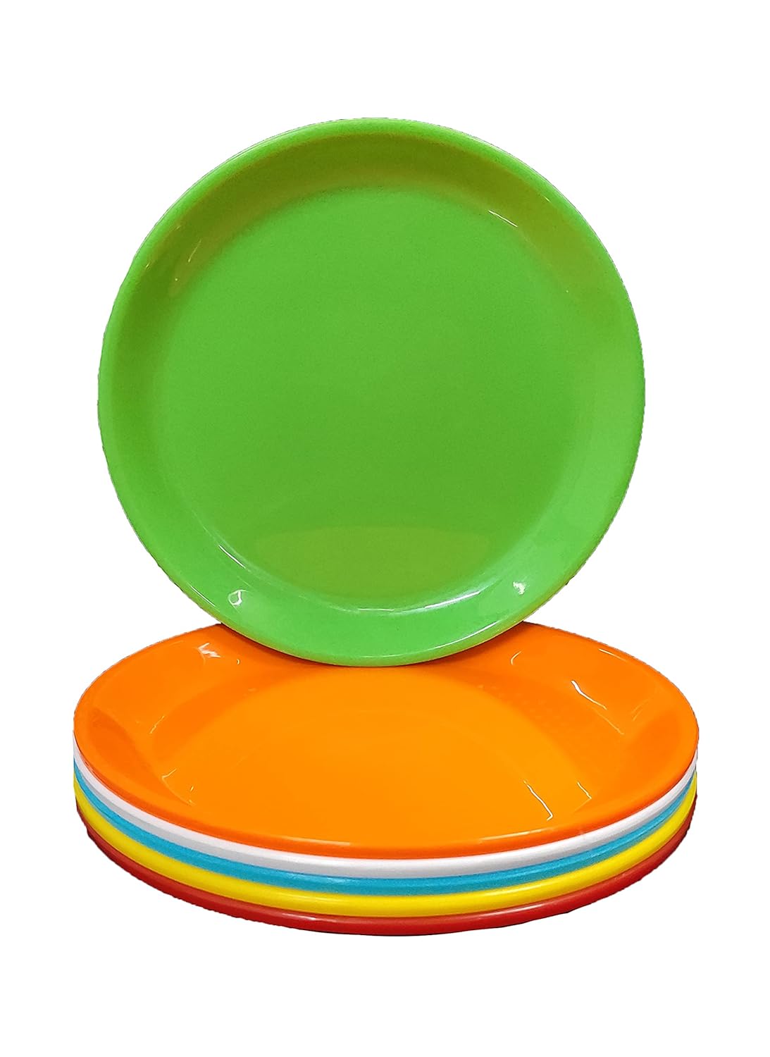 Buy MEHUL Plastic Round Shape Quarter Plates Side/Half Plates Set, Microwave Safe, BPA Free