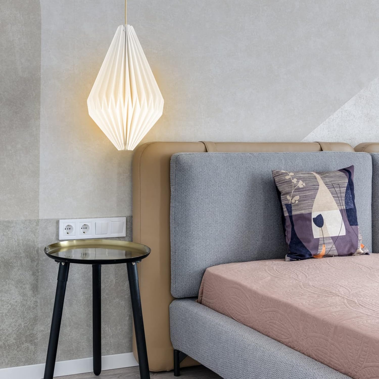 Beaupretty Paper Lamp Shade Hanging Light Fixture Origami Lamp Shade Hanging Light Fixture Pleat Decorative Lampshade Lantern Lamps Covers for Home Hotel