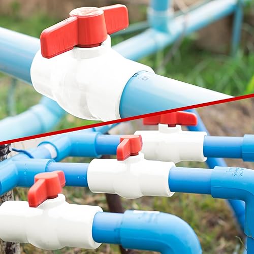 Miniatura 6 de Hiboom 4 piezas de válvula de bola de PVC SCH40 NPT válvula de bola de cierre roscada con mango fácil de girar, clasificado en 150 psi, programa de