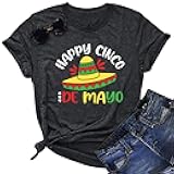 Cinco De Mayo Shirt for Women: Mexican Party Shirts Fiesta Short Sleeve May 5th Shirt 5 De Mayo Tee Tops