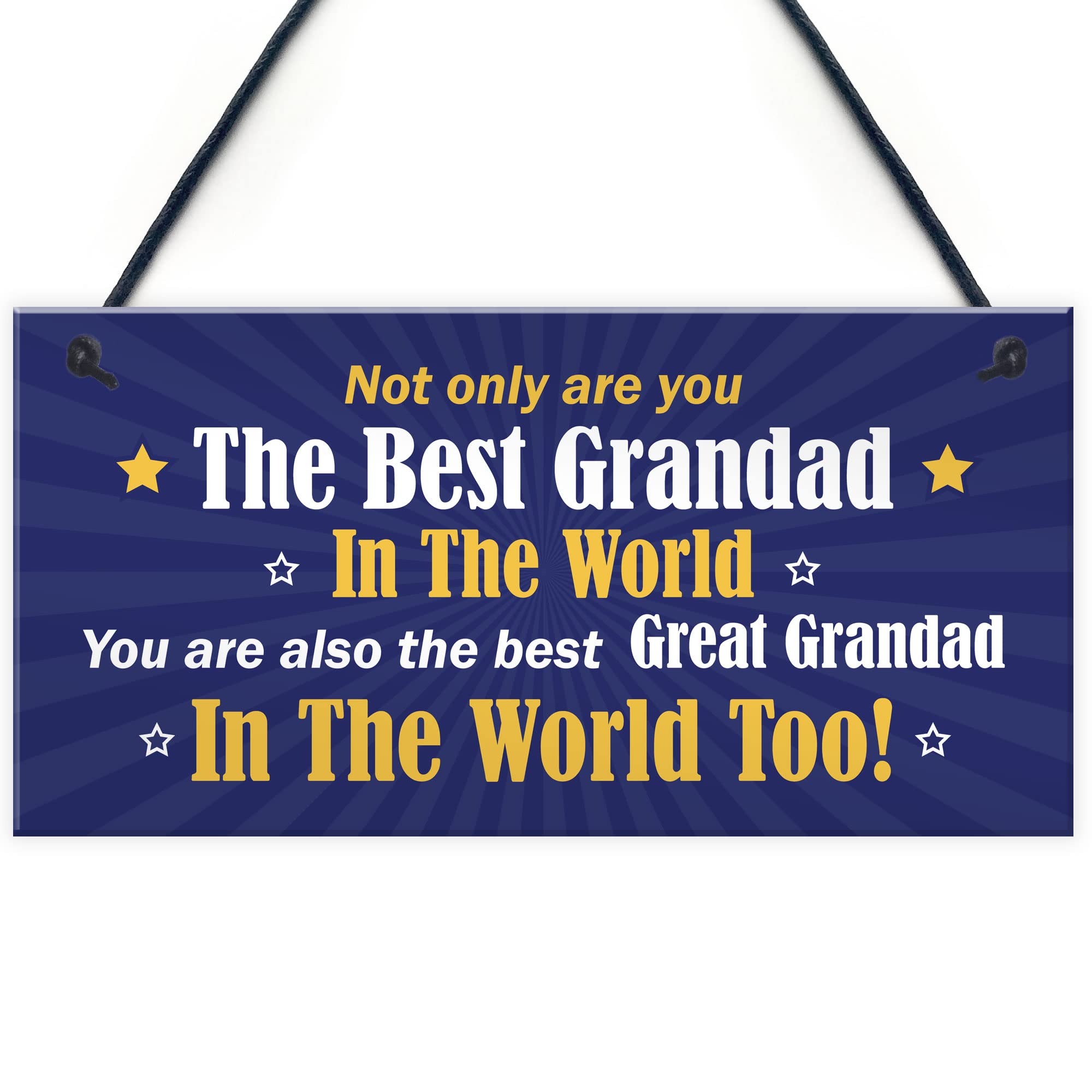 Red Ocean Great Grandad Gifts Hanging Sign Grandad Birthday Gift Fathers Day Thank You Gift For Grandad