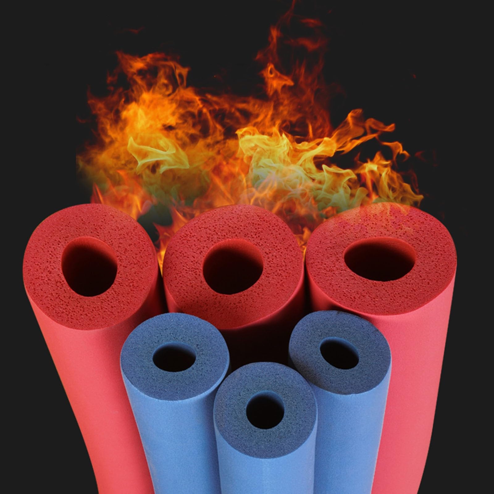 Coquilla Aislante Para Protección De Andamios, Aislamiento De Tuberías De 7 mm, 15 mm, 20 mm, 25 mm De Espesor, 1,8 m/2 m De Longitud, Tubo De Espuma Acolchado Para Obras De Construcción(Red,60mmx25mm