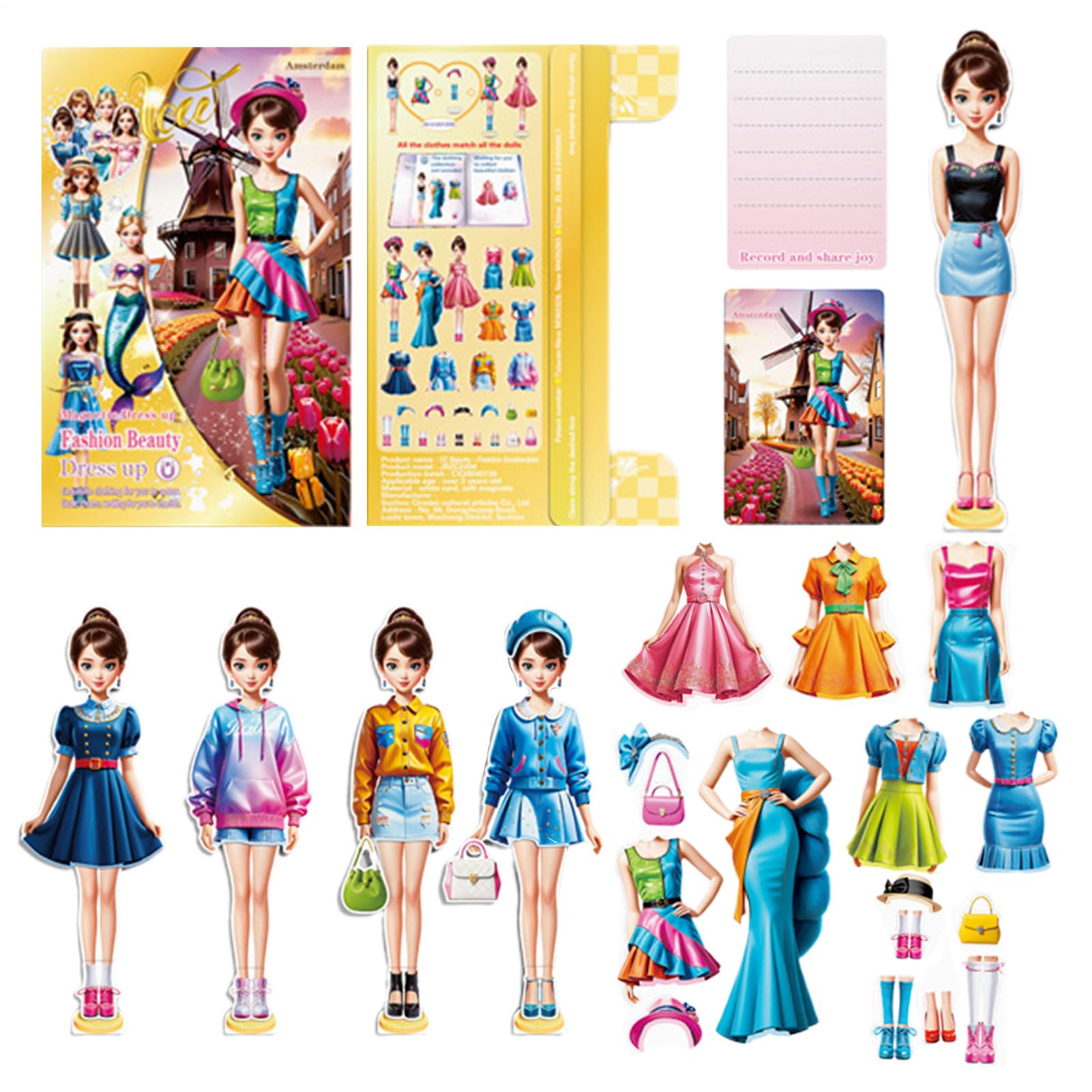 Magnetic Dress-Up - 130g Magnetic Dolls, Early Educational Fashion Designer Doll, Refer to description