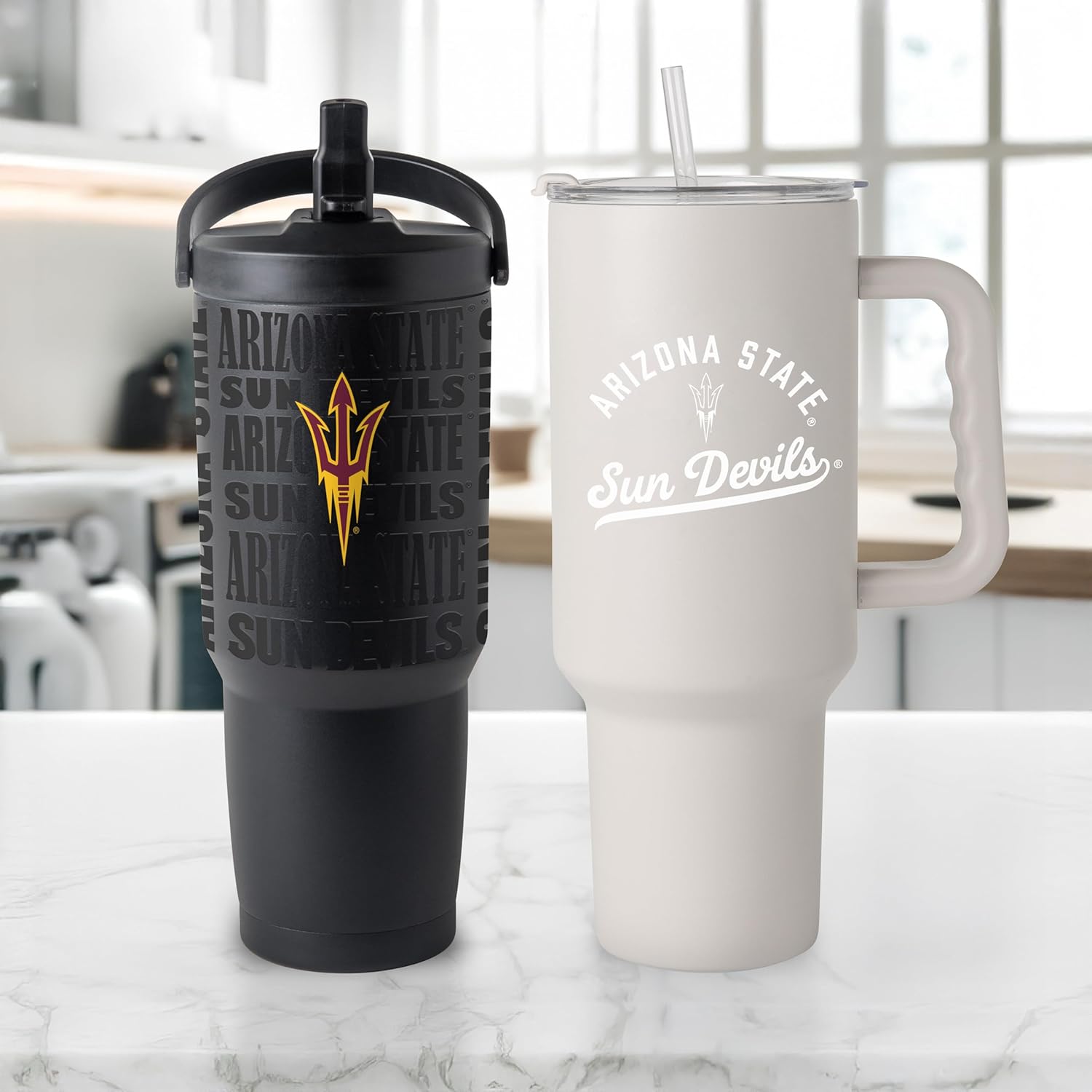 FANMATS NCAA Arizona State Sun Devils Stainless Steel Tumbler Set — 30 and 40 oz Capacity | Powder-Coat Finish | Tonal Fashion Color
