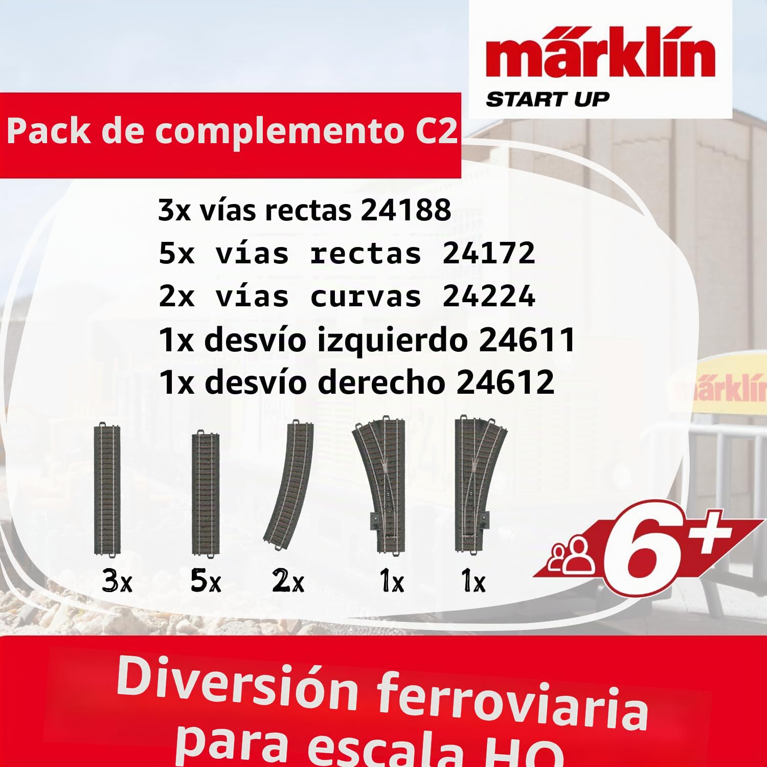 Märklin 24902 - Juego de raíles para vía de tren , Modelos/colores Surtidos, 1 Unidad