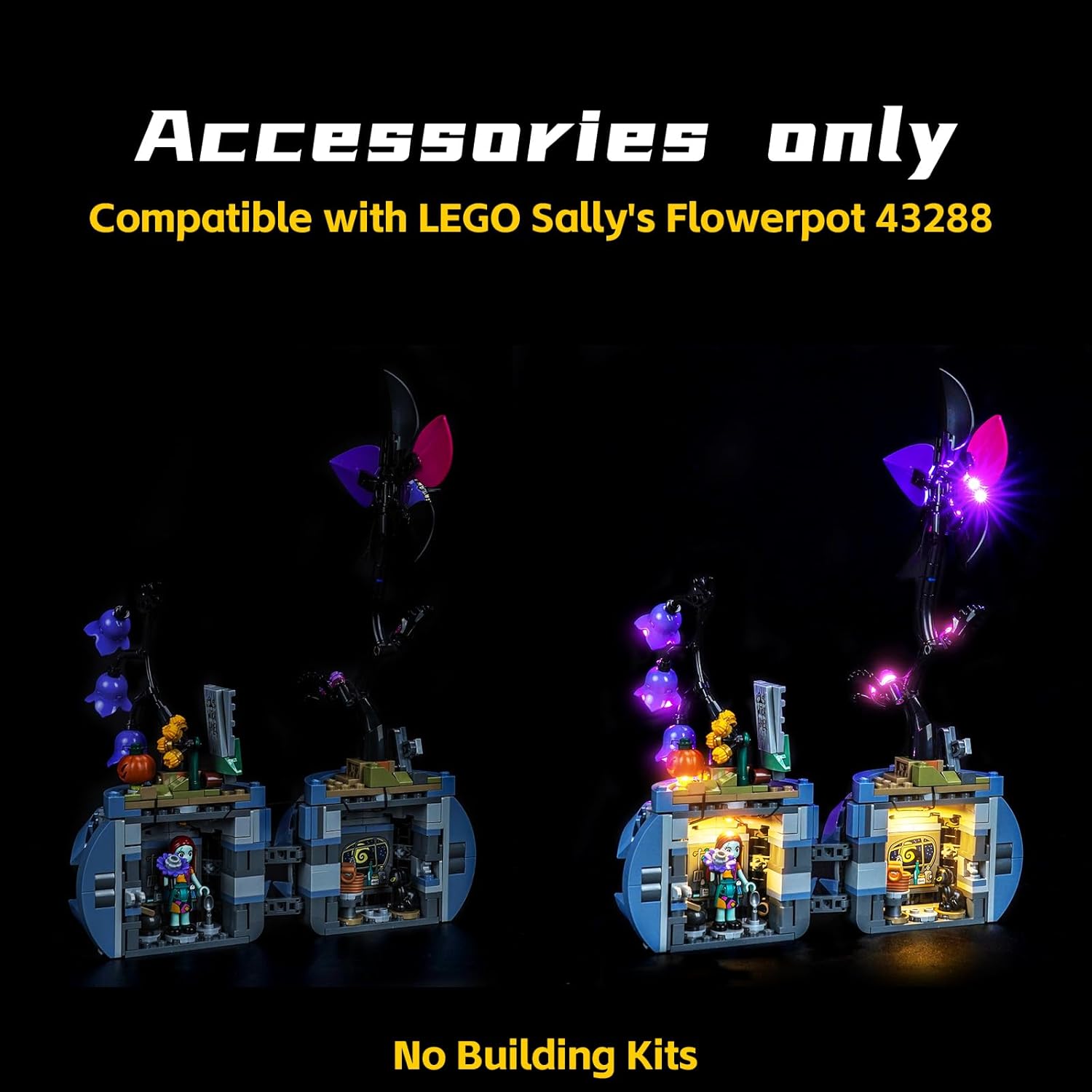 BrickBling Light Compatible with Lego Sally's Flowerpot, LED Lighting Compatible with Lego 43288- Excluding Model