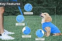 Vista 2 de JACKO & CO - Chaleco de forro polar para perro con anillo para correa - Abrigo suave, cálido y ligero para perros, cachorros y gatos pequeños y Azul