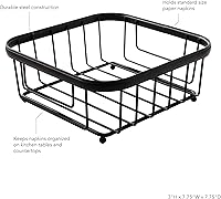 Vista 5 de Spectrum Diversified Ashley - Servilletero horizontal plano y moderno para mesas de cocina y encimeras, color negro
