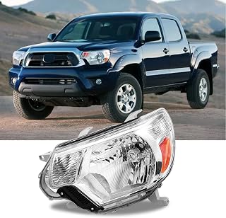 Headlights for 2012-2015 Toyota Tacoma - Drive Confidently in Any Weather with Anti-Fog Chrome Housing with Amber Reflector Right.
