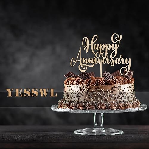 Miniatura 5 de Decoración para tartas de aniversario de madera decoración de pastel de aniversario de feliz cumpleaños 1182130405060708090 decoración de fiesta de