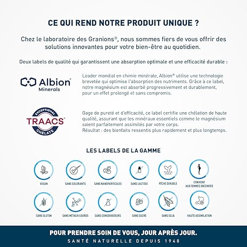 Miniatura 8 de Granions Complejo triple de magnesio  Mezcla de citrato, glicinato y óxido de 420 mg más vitamina B6  Apoyo tranquilo para dormir, energía y función
