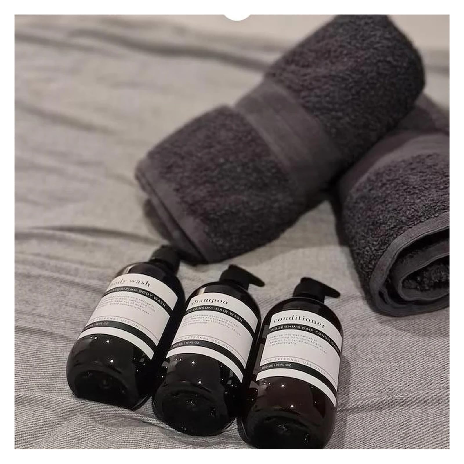 3 Stück Bernsteinfarbene Shampoo-Leerflasche Mit Pumpe | Duschgelspender for Badezimmerspülung(Amber bottle set)