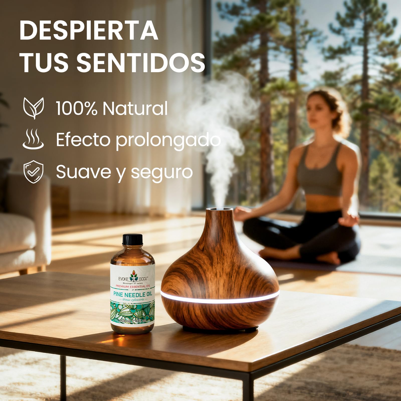 EVOKE OCCU Aceite Esencial de Aguja de Pino 4 Oz, Aceite Puro de Aguja de Pino para el Hogar Difusor Masaje Fragancia DIY Vela Fabricación de Jabón- 4 FL Oz