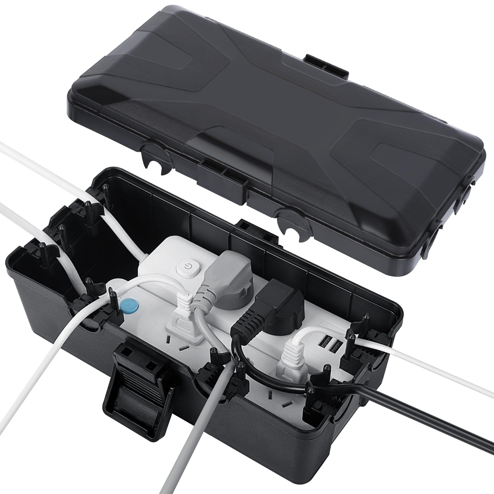 Cozary Boite Etanche Electrique Exterieur, IP54 Extérieur Boîte de Câblage étanche, Boitier Etanche pour Protéger les Prises Multiples, les Rallonges Arrosage Automatique, Caméras (26.1x15x9.4cm)