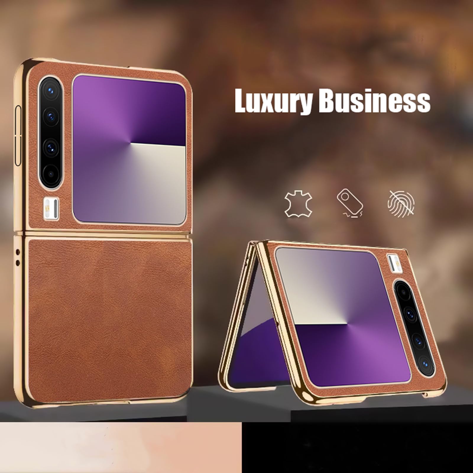 Ultra Mince Coque pour Huawei Pura X, Galvanoplastie Antichoc Etui Luxe Léger Minimaliste Cuir Housse,Rouge,PuraX