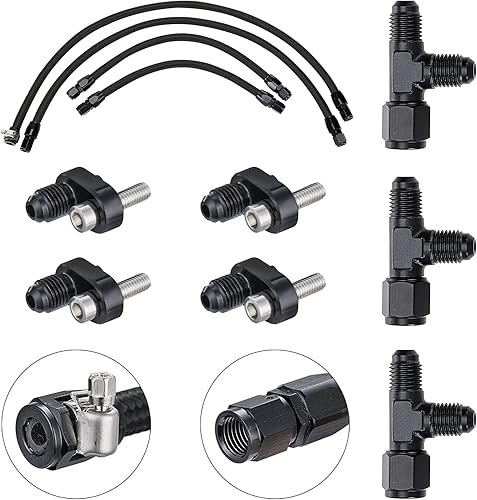 Miniatura 2 de AN4 Kit cruzado de manguera de ventilación de vapor para motores LS LSX LS1 LS2 LS6 LM7 Kit de nailon trenzado de acero inoxidable para ventilación