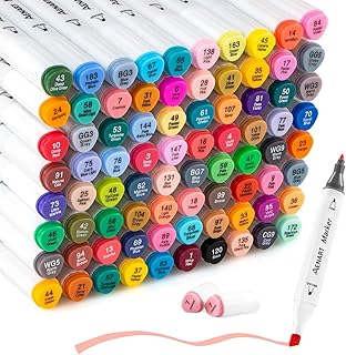 Markers, 80 Colors Alcohol Markers with Dual Tip, Permanent Art Markers for Artists, Art Pens for Kids & Adults, Drawing Graphic Sketching Graffiti Manga Anime Design
