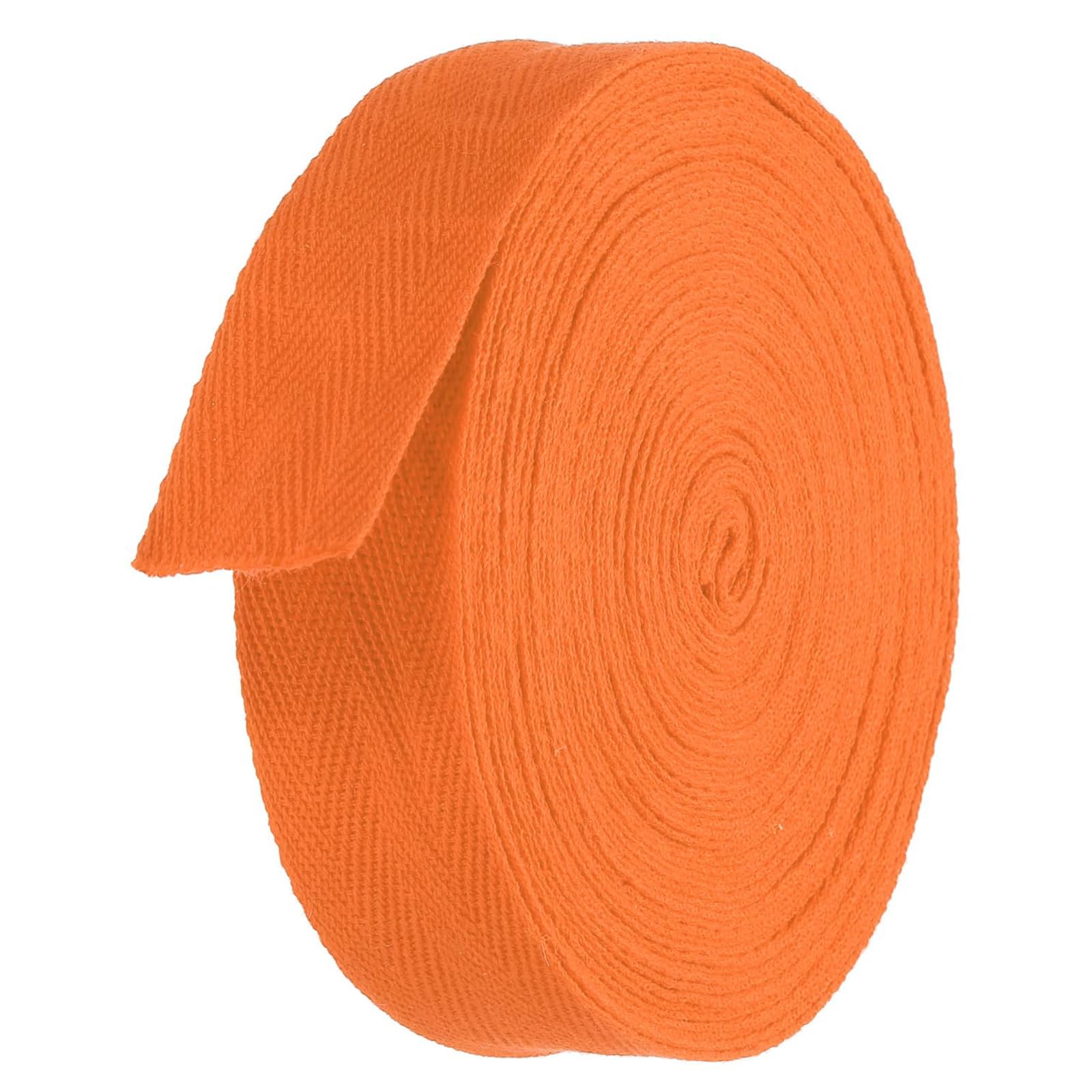 TA-VIGOR Cotton Twill Tape Ribbon 25mm, 10 Yards Bias Binding Tape Bunting Tape Soft Natural Herringbone Webbing Tape Roll for Sewing Dressmaking Gift Wrapping DIY Craft, Orange