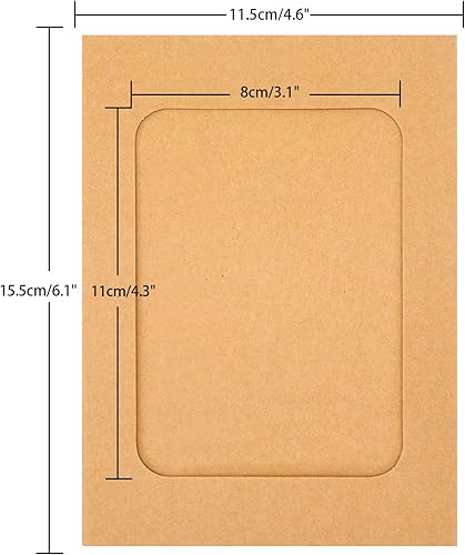 Miniatura 3 de jijAcraft 20 portarretratos de papel, 4 x 6 pulgadas, color marrón, marcos de fotos de cartón con cuerda y clips, pancarta colgante de fotos de