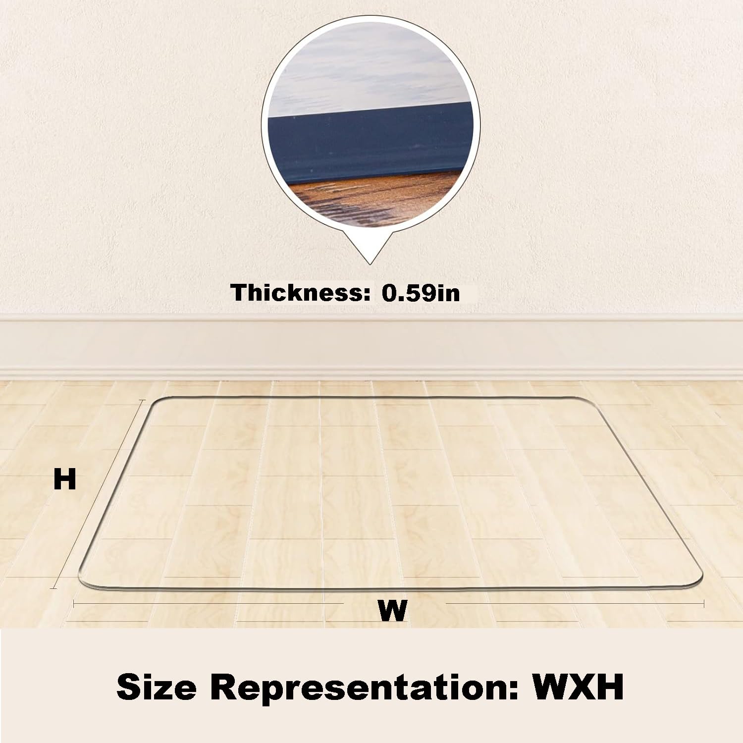 Tapis de Bureau Transparent, Tapis de Sol à Bords Ronds en PVC imperméable et résistant à la Chaleur 40x100 50x80 60x130 70x140 80x160 90x180 cm Tapis de Chaise de Bureau (Size : 100x120cm)