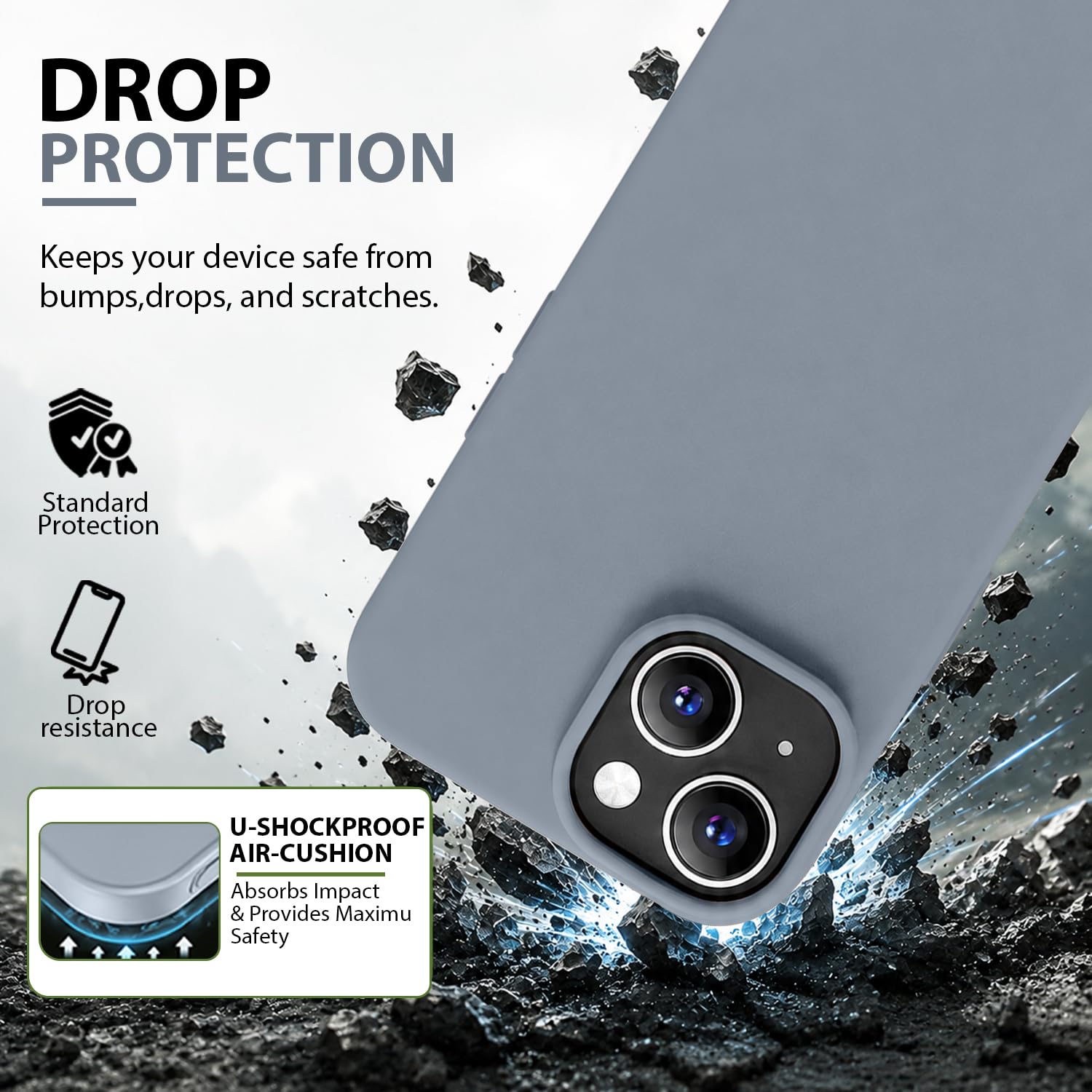 KACA Silicone Case for iPhone 15 - Shockproof & Stylish -2