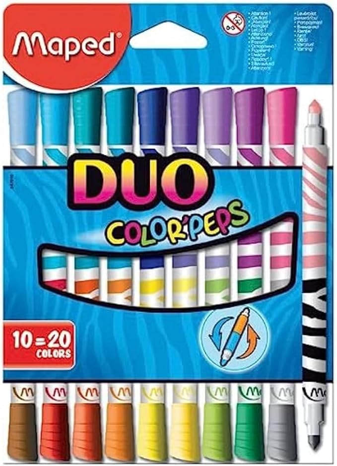 Maped M847010 – Filzstifte Color Peps Longlife Duo, 10er Packung, c1, bunt