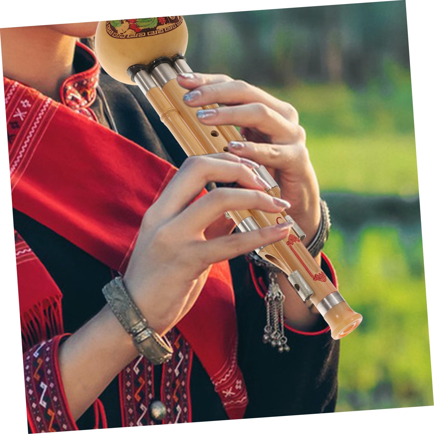 Hulusi in C-Dur 1 Stück mit Etui, Chinesische Kürbisflöte Ethnisch | Bambus, Legierung und Harz, für Zuhause und Musikalische Darbietungen, Komfortables Spielen, 500g