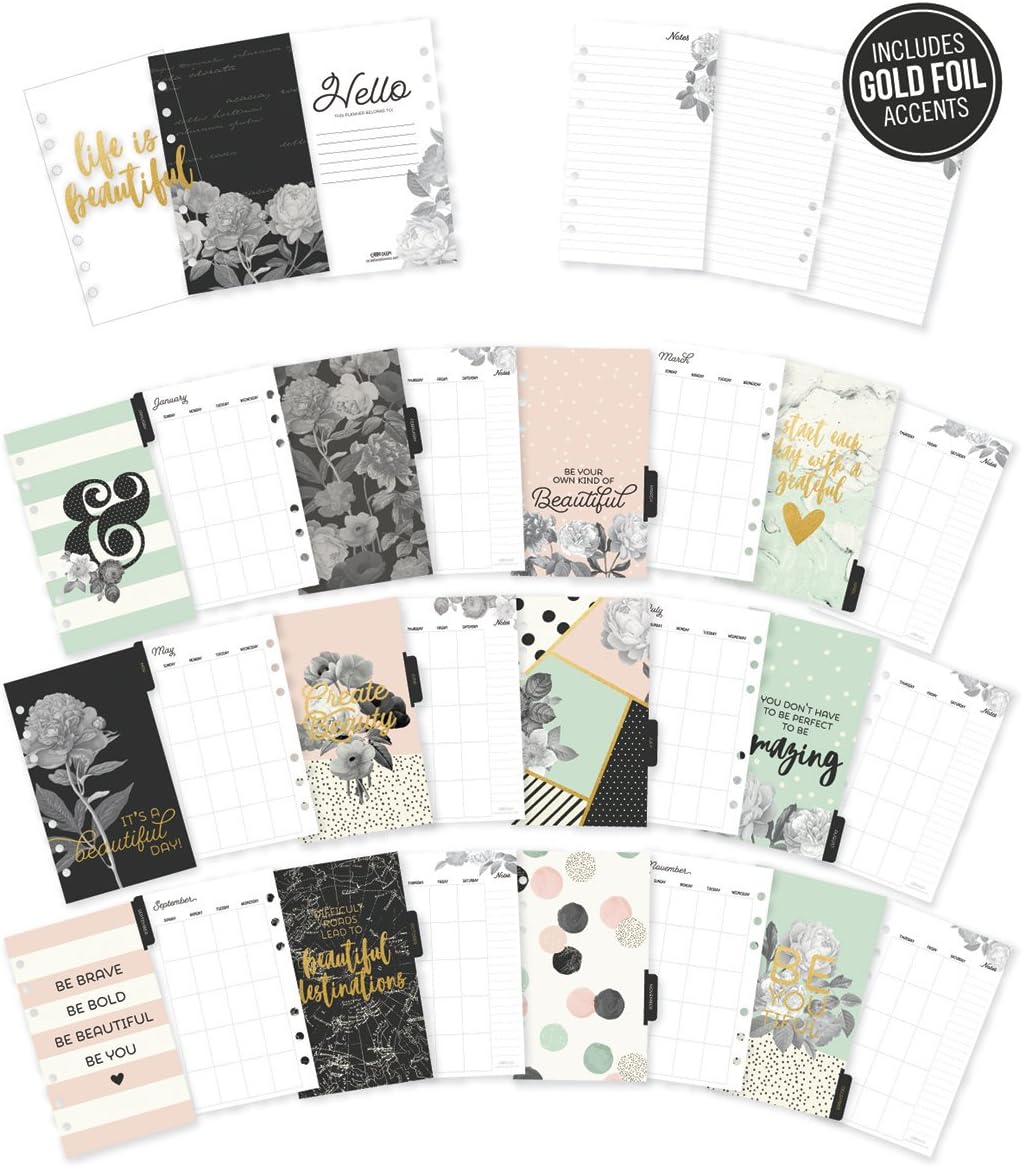 Carpe Diem by Simple Stories Personal Beautiful Monthly Planner Inserts