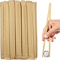 100 Sets Disposable Bamboo Chopsticks 9.25" Individually Kraft Wrapped - Splinter-Free Japanese Chinese Chopsticks Eco-Friendly
