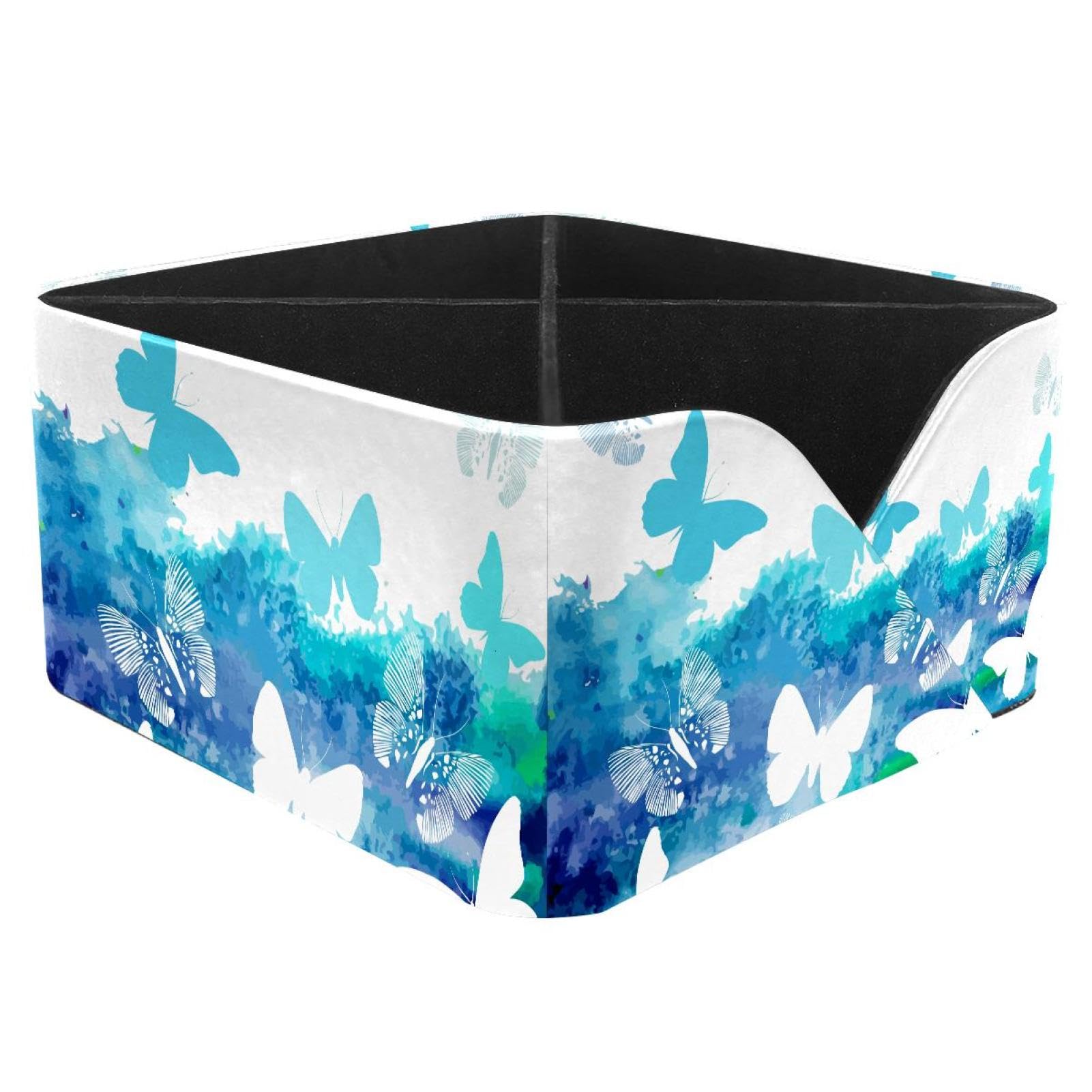 KengjuTesu Watercolor Butterflies Desktop Organizer Pen Holder, Rectangular Pencil Cup for Office, Study and Makeup Stations