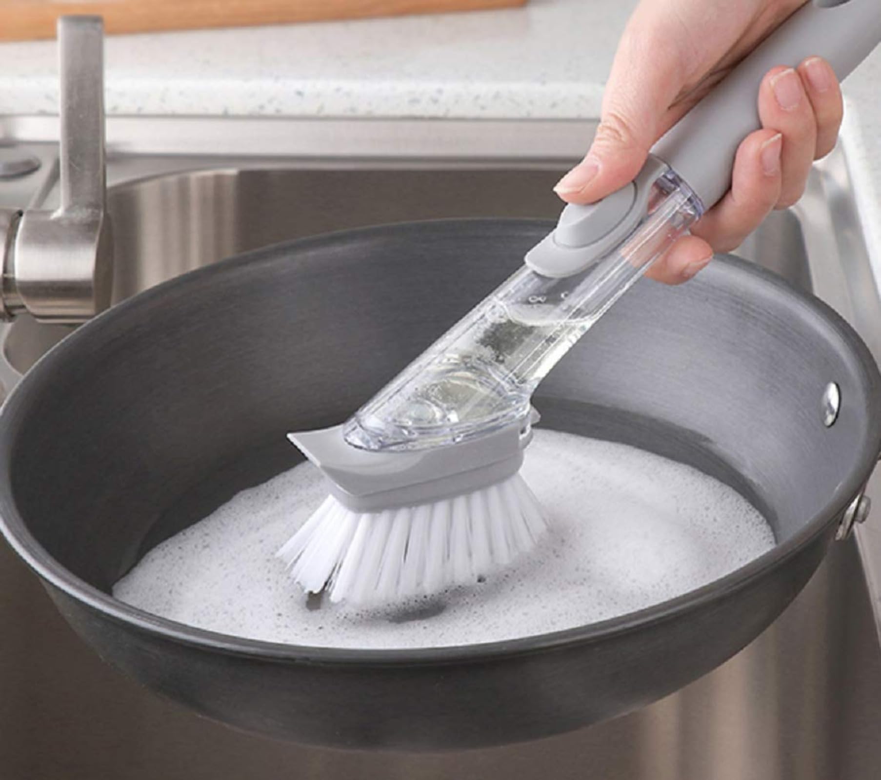 Emergity Dish Washing Brush | Utensil Cleaning Brush, Sponge Scrubber with Liquid Dispenser Handle (B0975WF41W) Amazon Price History, Amazon Price Tracker