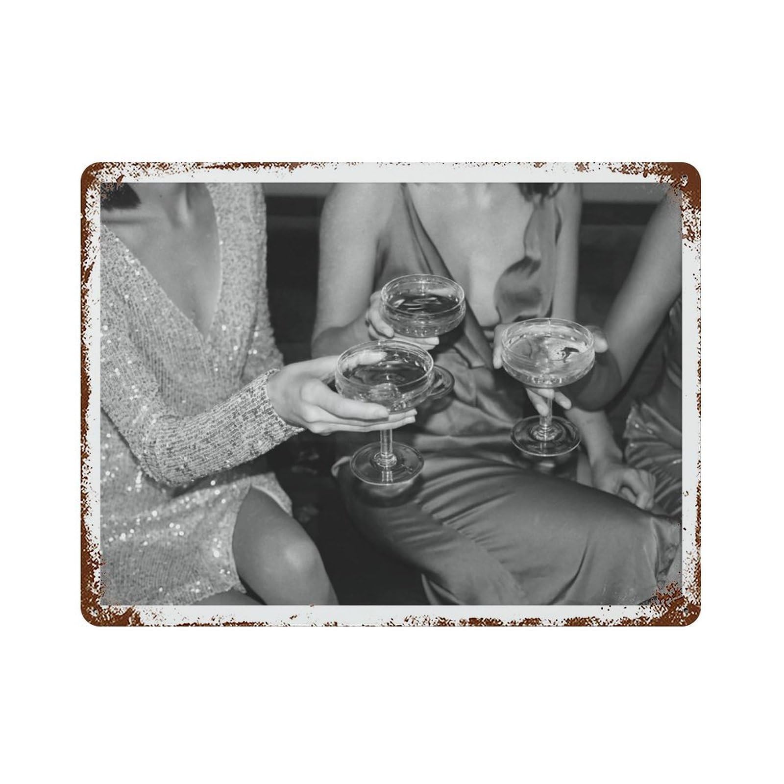 xiaoxiaoshen Cocktail Women Drinking, Bar C Wall Decor Art Metal Tin Poster Modern Home Decor Art Home Bar Shop Decorations Vintage Sign 30x40cm