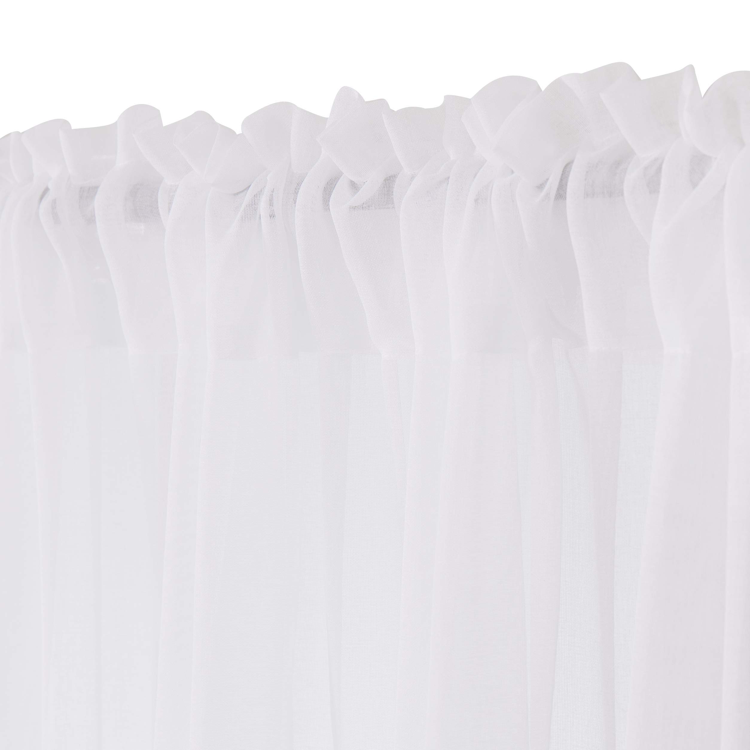 MIULEE Tende 2 Pannelli Trasparenti in Voile con Passanti Morbidi Finestre per Camera da Letto e Soggiorno 140x260cm Bianco