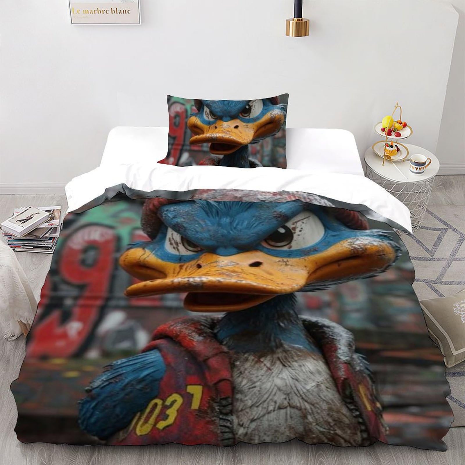 Housse de couette single motif animaux pour une chambre d'enfant ludique et colorée