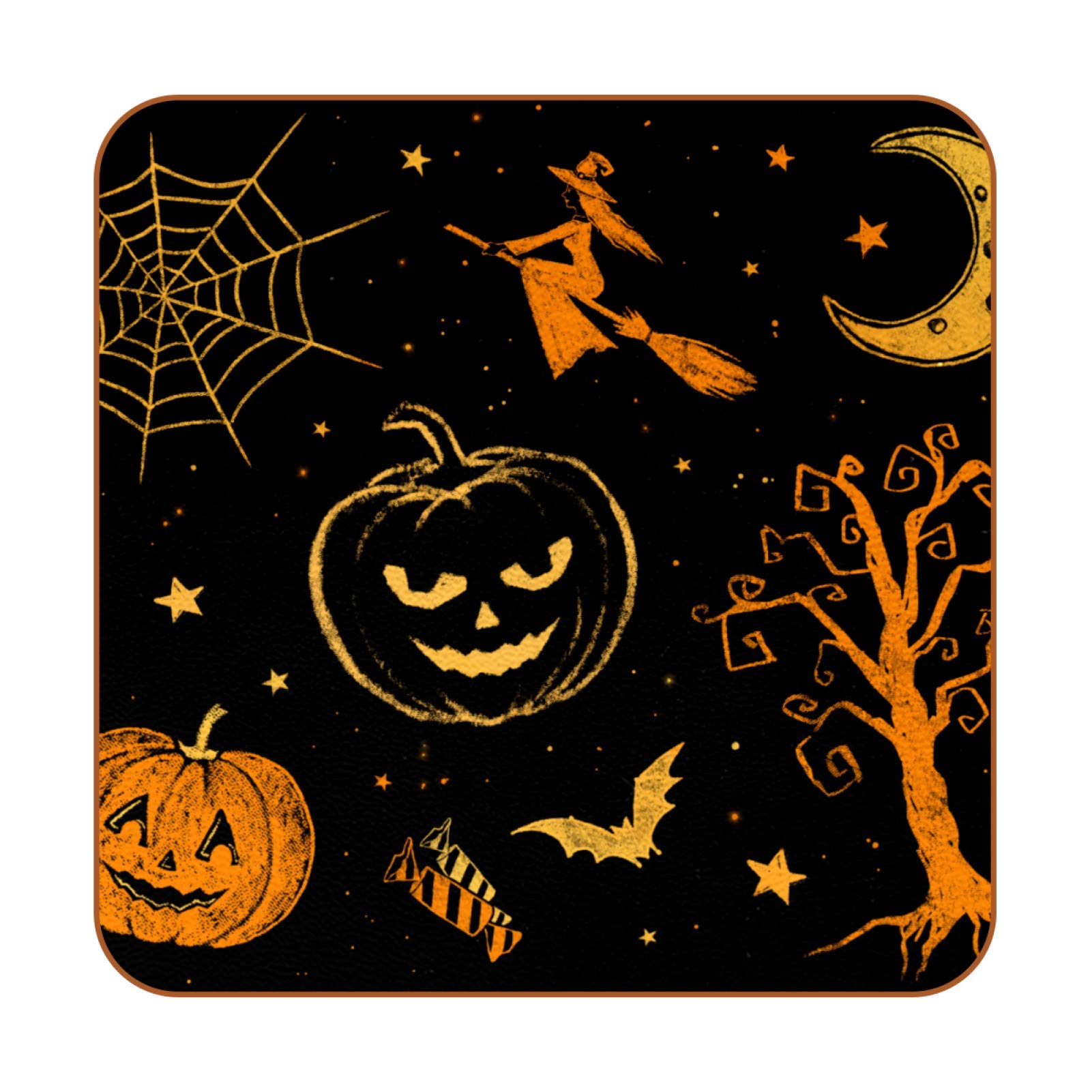 Sottobicchieri A Forma Di Zucca Per Halloween – Confezione Da 1, Rotondi In Pietra Ceramica, Antiscivolo, Diametro 10 Cm