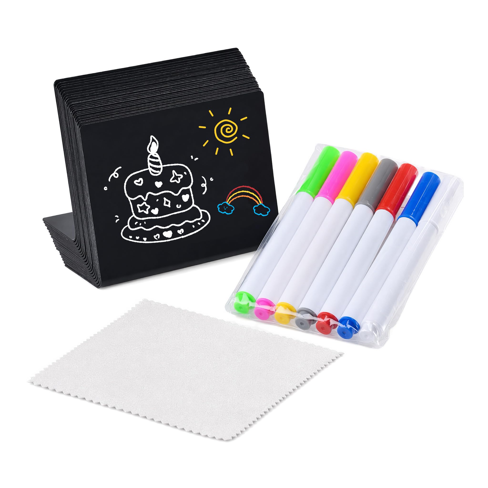 QIANSSE 20-Pack Mini Chalkboard Signs for Wedding Buffet