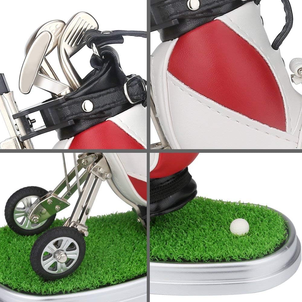 Golf Gift Golf Pens Holder, Golf Bag Holder with 3 Pieces Aluminum Pen Golf Bag Pencil Holder for Men