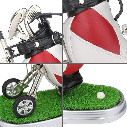 Vista 24 de 10L0L plumas de golf con soporte de bolsa de golf, regalos novedosos con 3 piezas, de aluminio para oficina, escritorio, bolsa de golf, soporte