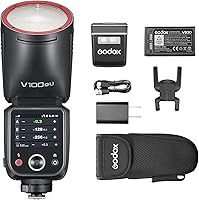 Vista 9 de Godox V100S para Sony V100 S Flash V100-S Flash de pantalla táctil de cabeza redonda, batería de litio integrada, lámpara de modelado LED de 10