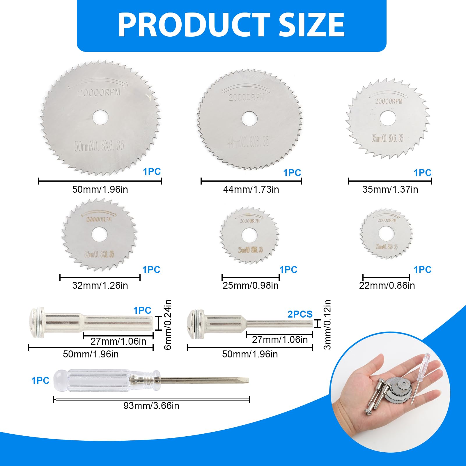 Blackfriday,10Pcs HSS Rotary Tool Saw Blades Kit, (22-50mm) for Wood Plastic & Metal Cutting - Image 2