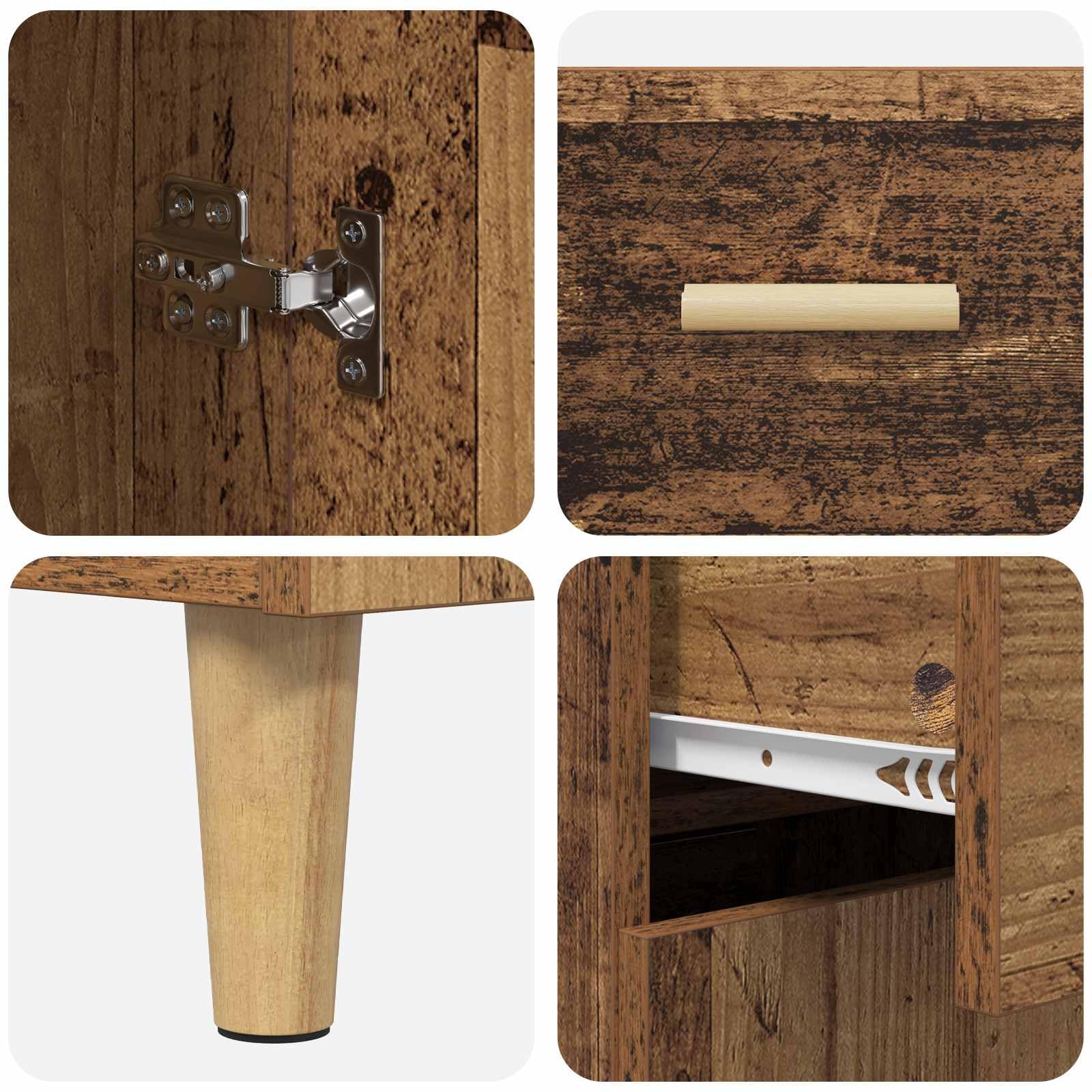 Générique Bufet współczesny design z drewna inżynieryjnego, schowek do salonu z drzwiami i szufladami podtynkowe, nowoczesny prostokątny mebel 34 x 69,5 x 89 cm