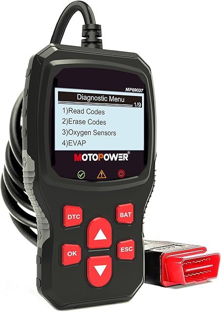 MOTOPOWER MP69037 Car OBD2 Scanner Code Reader Engine Fault Code Reader Scanner CAN Diagnostic Scan Tool for All OBD II Protocol Cars