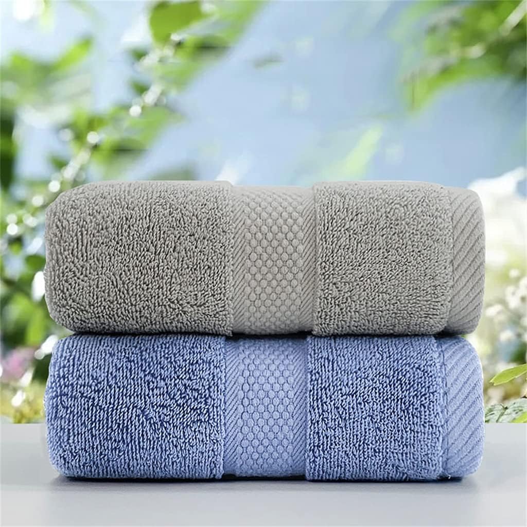 2 Packs of Towels Cotton Wash and Bath Water-Absorbent Men's and Women's Soft Couple Handkerchiefs(A)