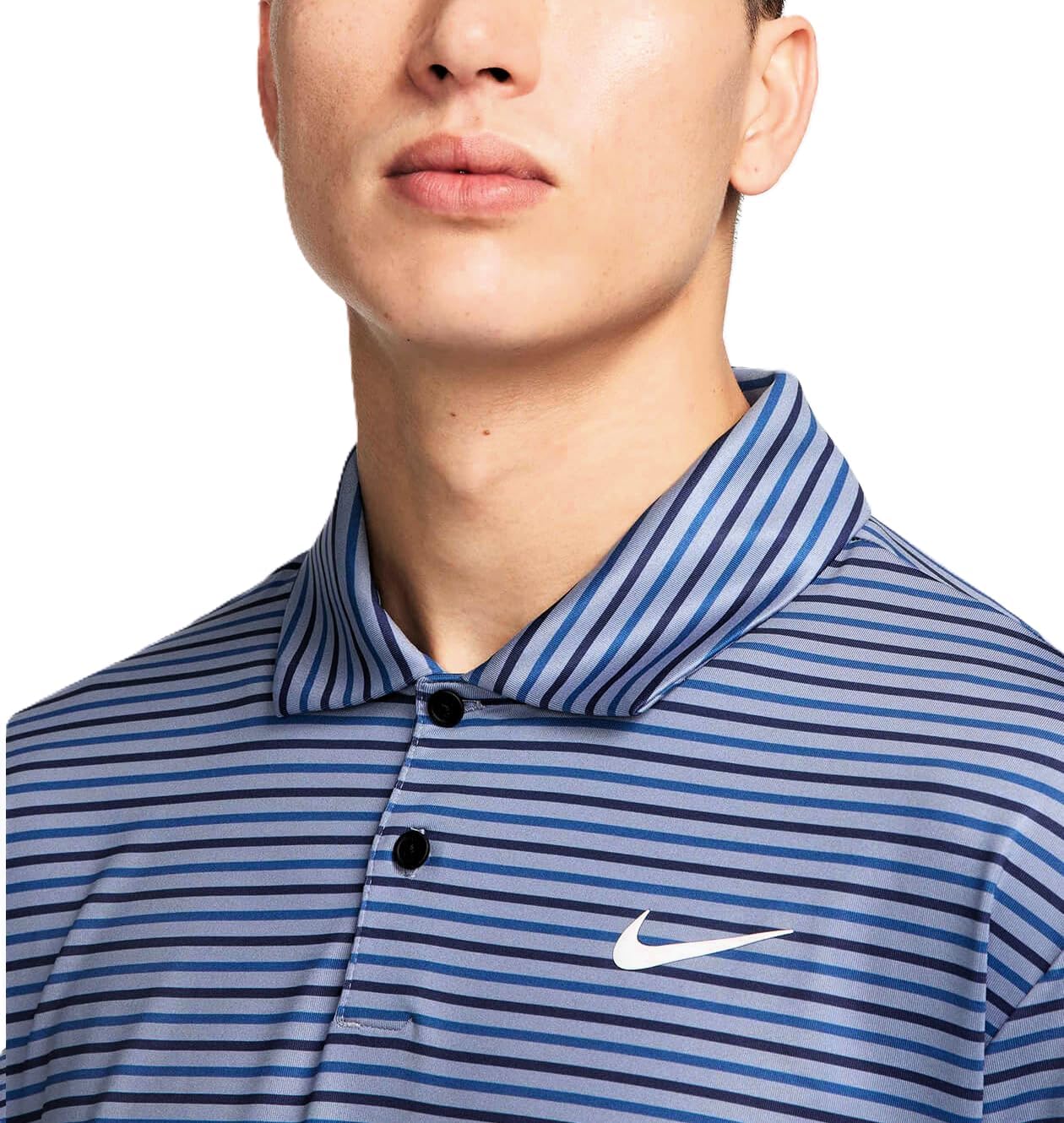 Nike Men's Dri-FIT Tour Golf Polo Blue | Black | Slate (Stripes) Small - Image 3